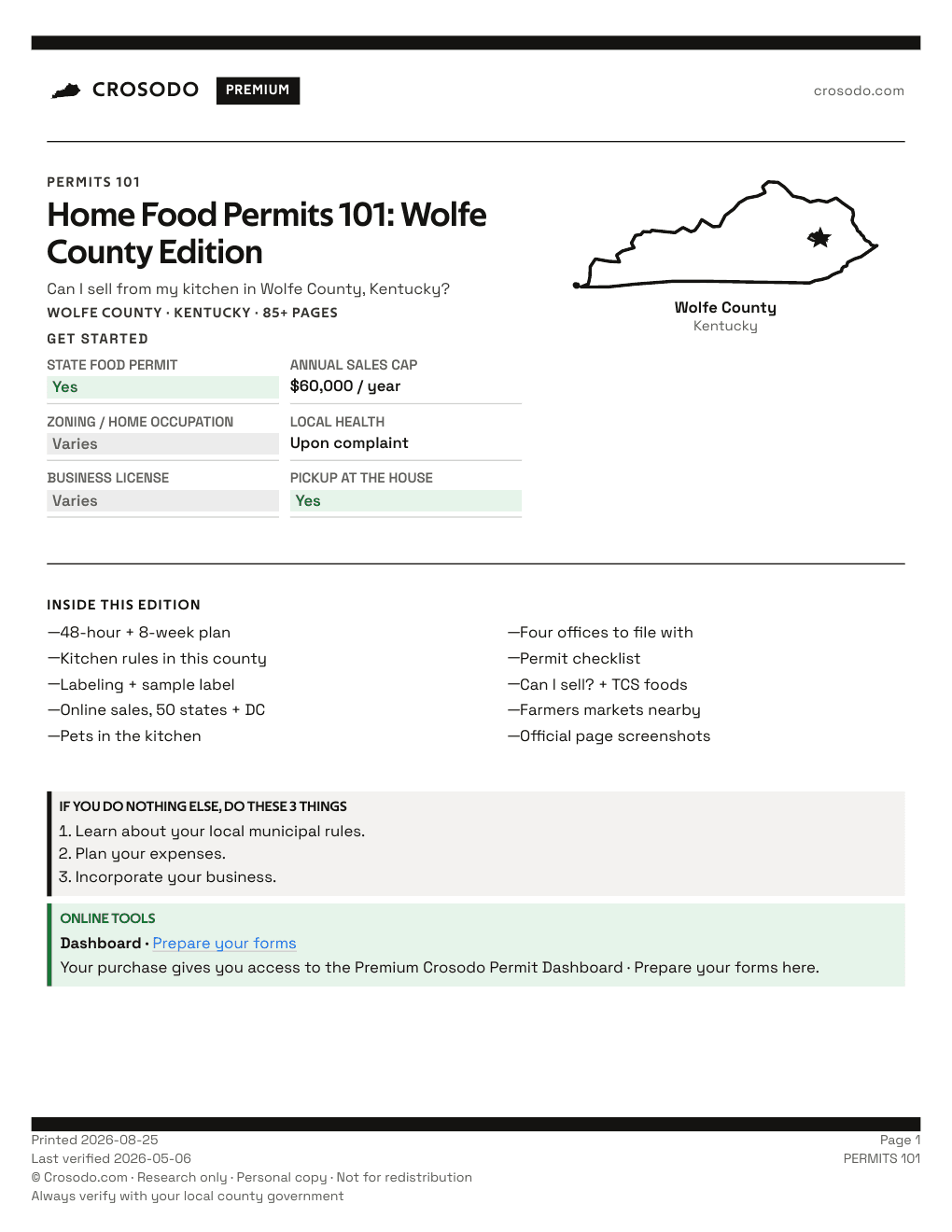 Permit Guide 101 cover for Wolfe County