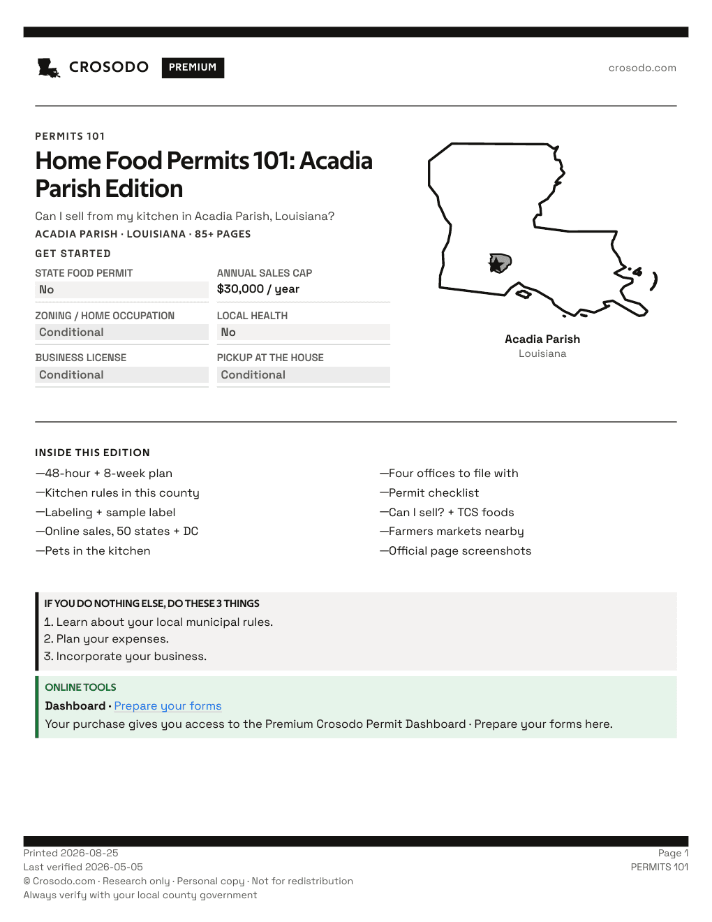 Permit Guide 101 cover for Acadia Parish