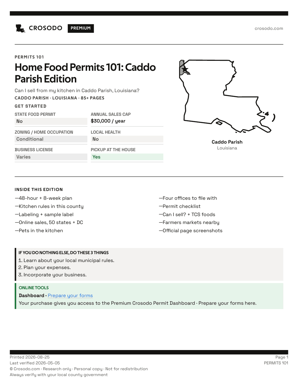 Permit Guide 101 cover for Caddo Parish
