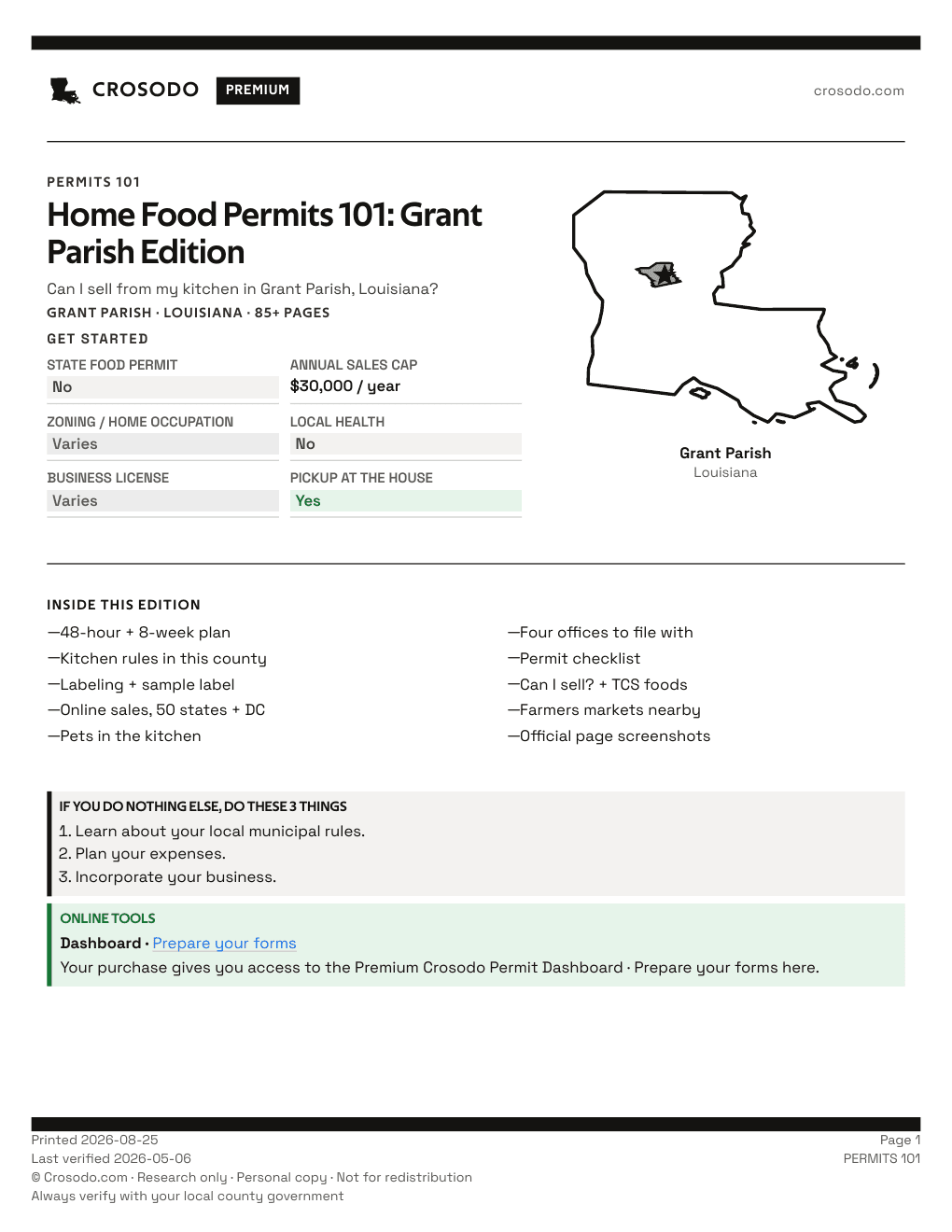 Permit Guide 101 cover for Grant Parish