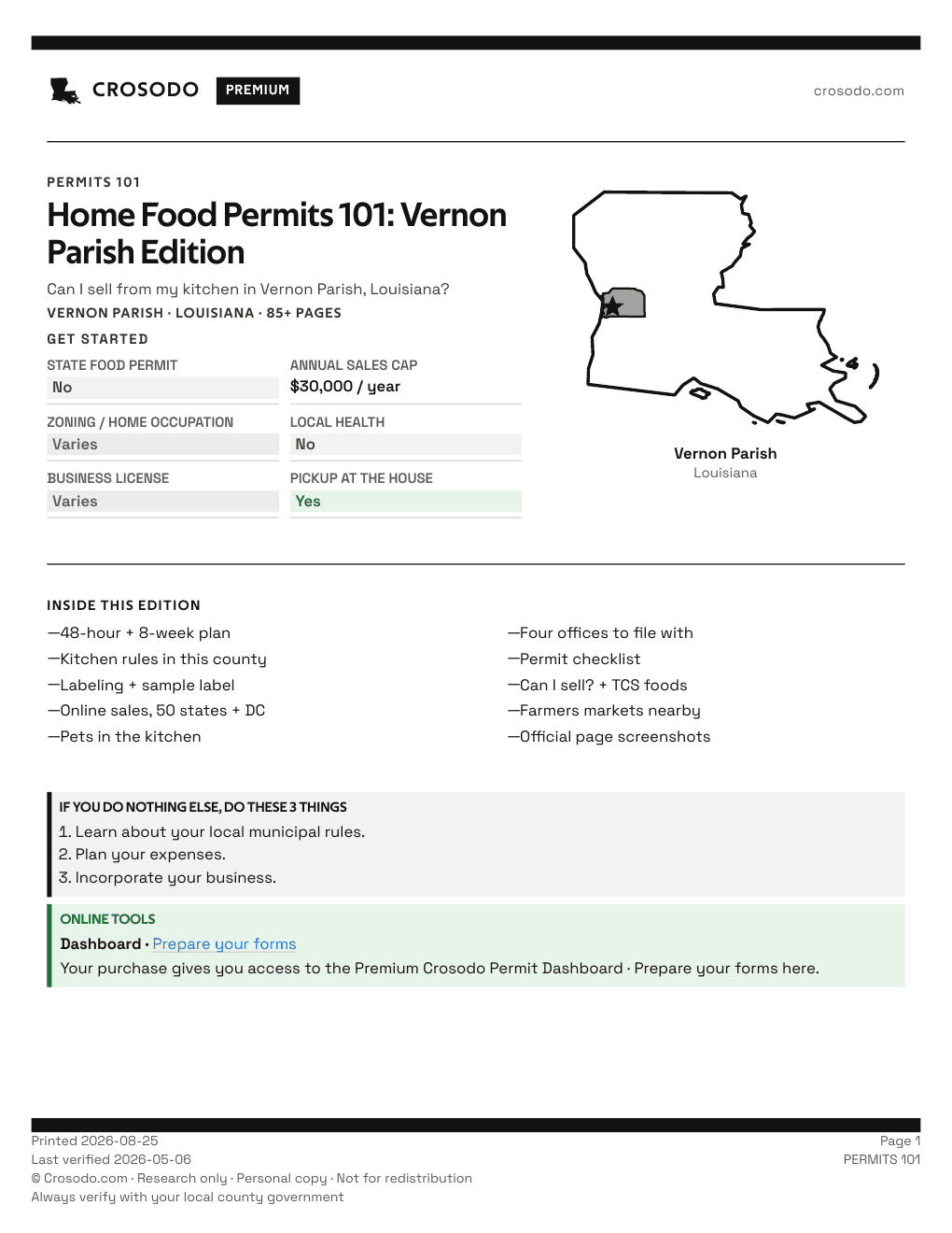 Permit Guide 101 cover for Vernon Parish
