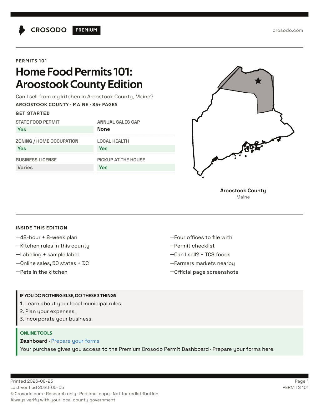 Permit Guide 101 cover for Aroostook County