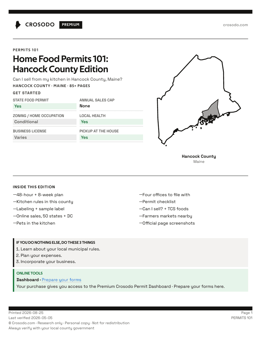 Permit Guide 101 cover for Hancock County