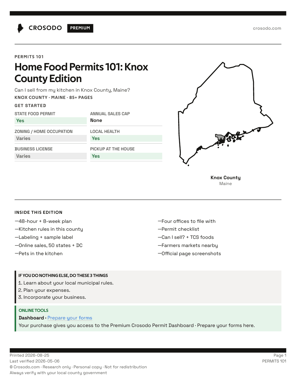 Permit Guide 101 cover for Knox County