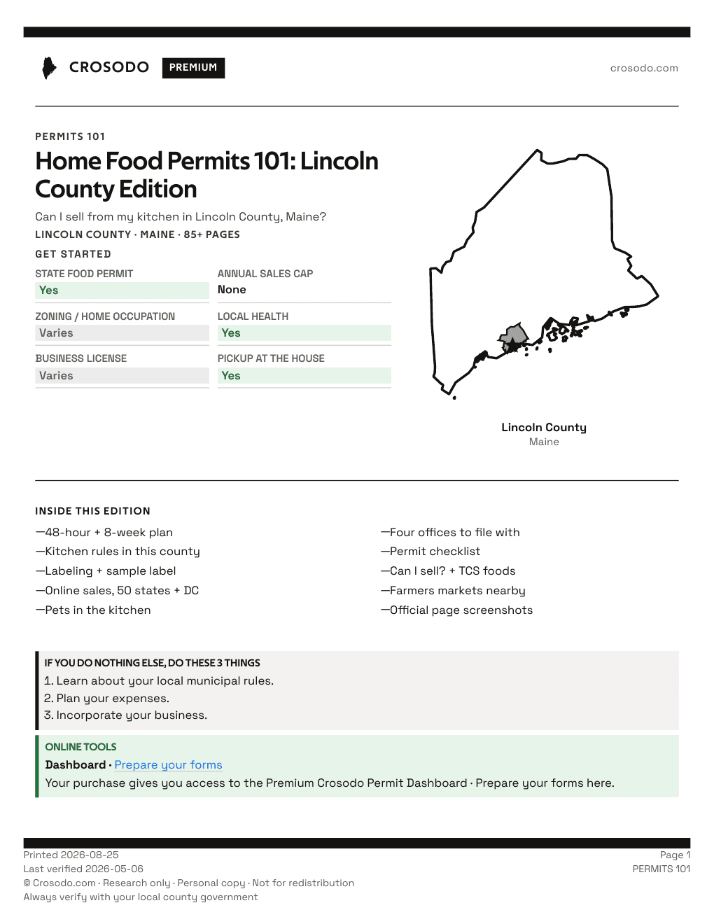 Permit Guide 101 cover for Lincoln County