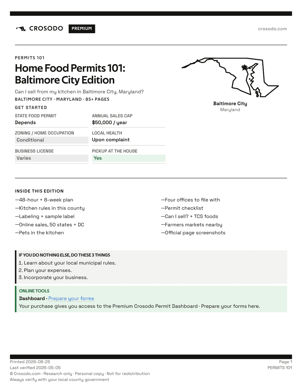 Permit Guide 101 cover for Baltimore City