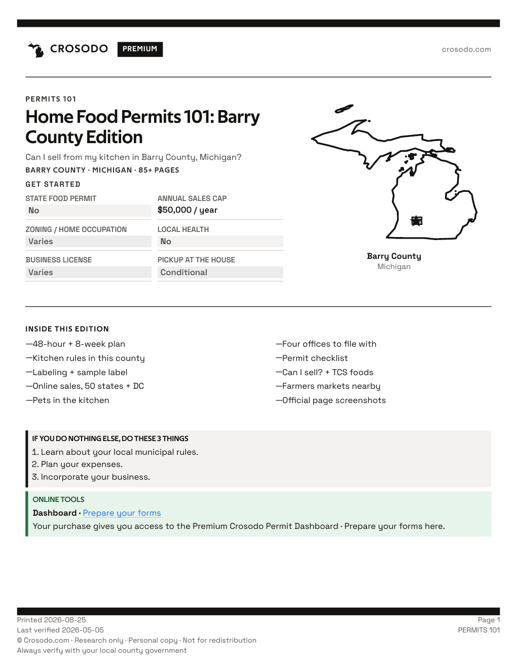 Permit Guide 101 cover for Barry County