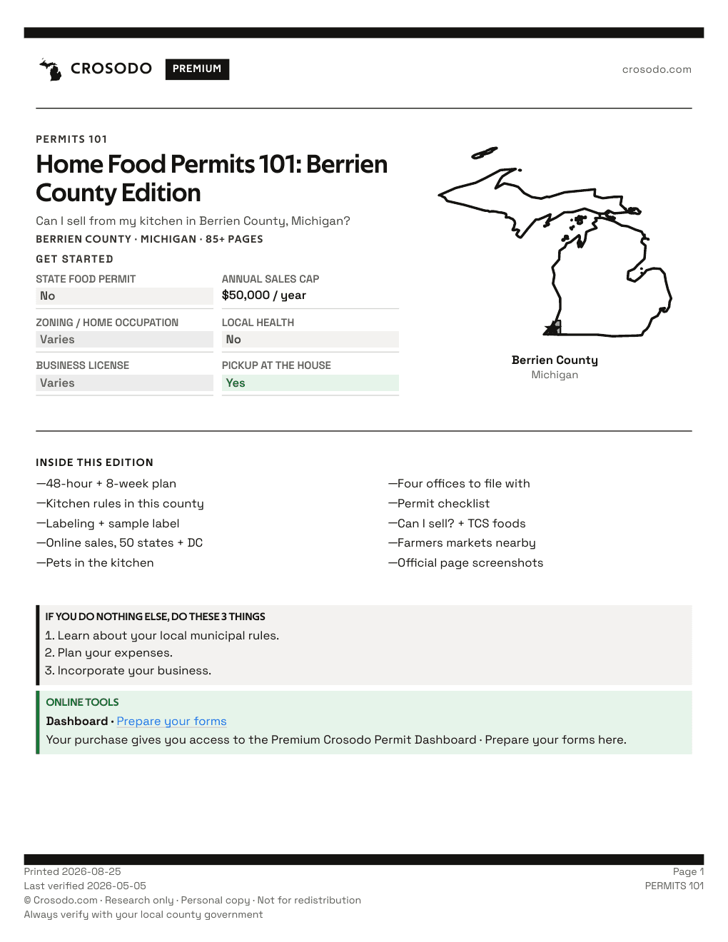 Permit Guide 101 cover for Berrien County