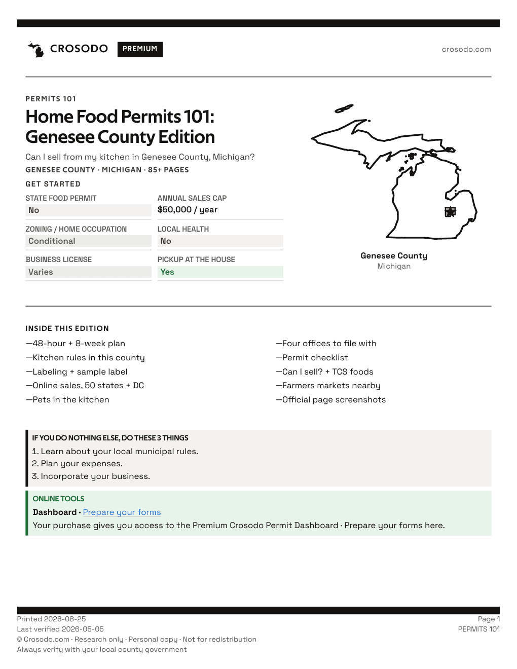 Permit Guide 101 cover for Genesee County