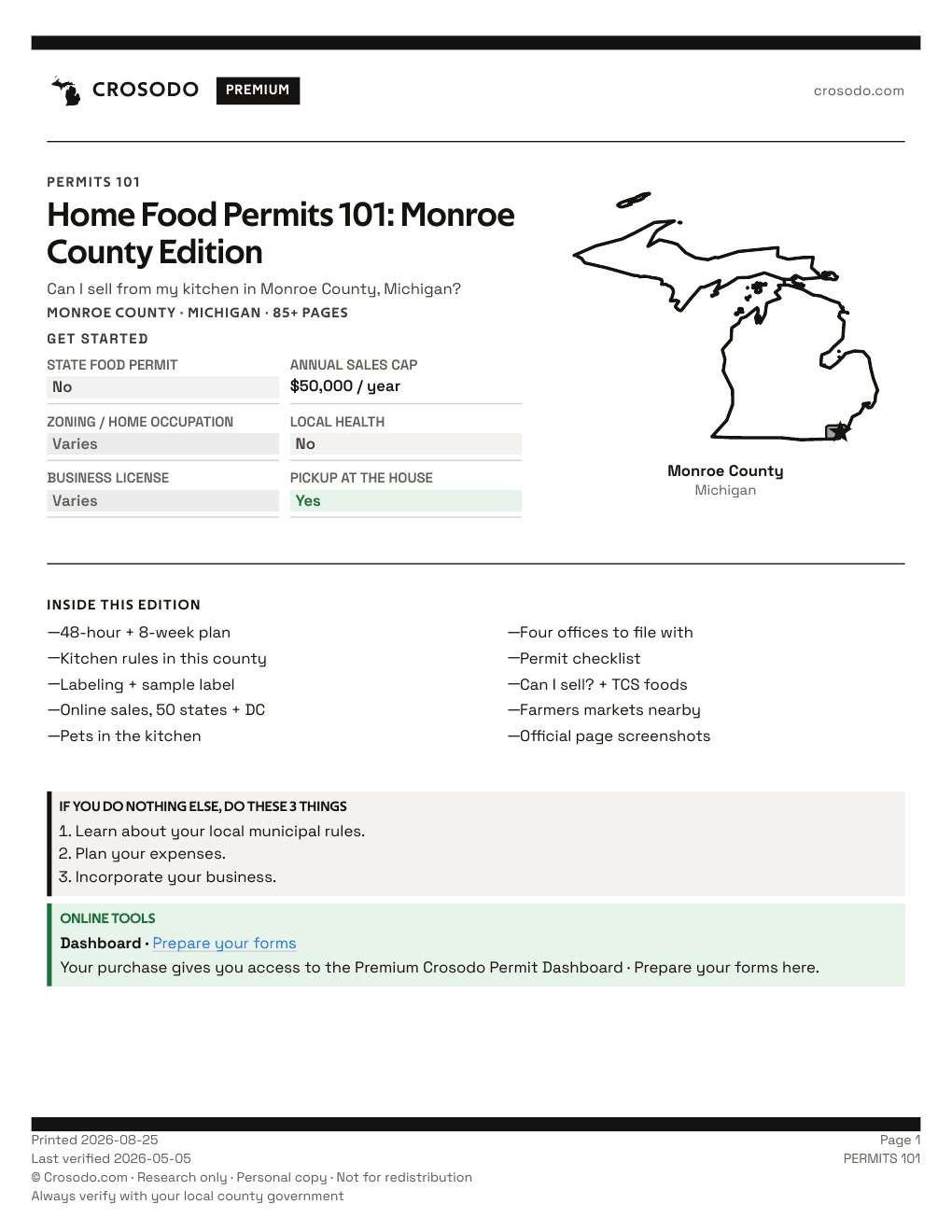 Permit Guide 101 cover for Monroe County