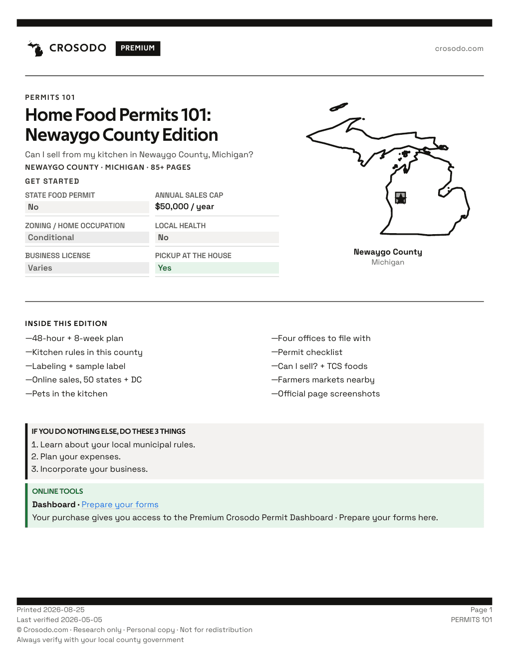 Permit Guide 101 cover for Newaygo County