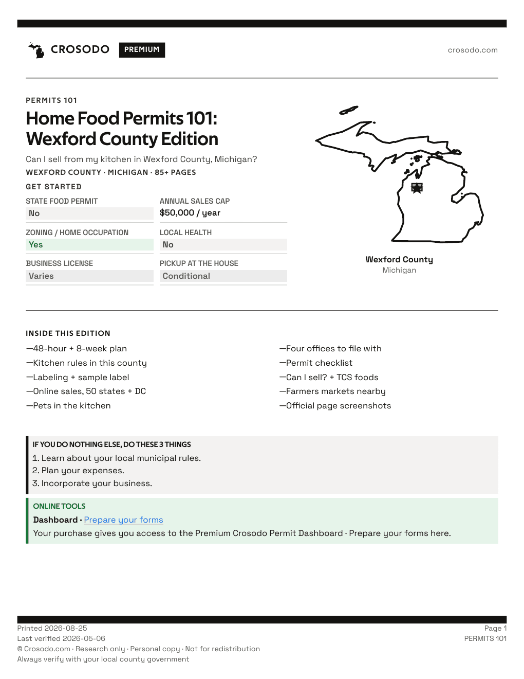Permit Guide 101 cover for Wexford County