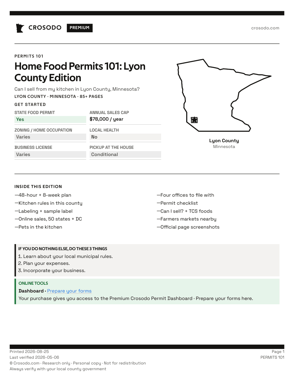 Permit Guide 101 cover for Lyon County
