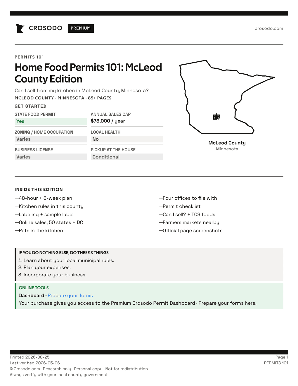 Permit Guide 101 cover for McLeod County