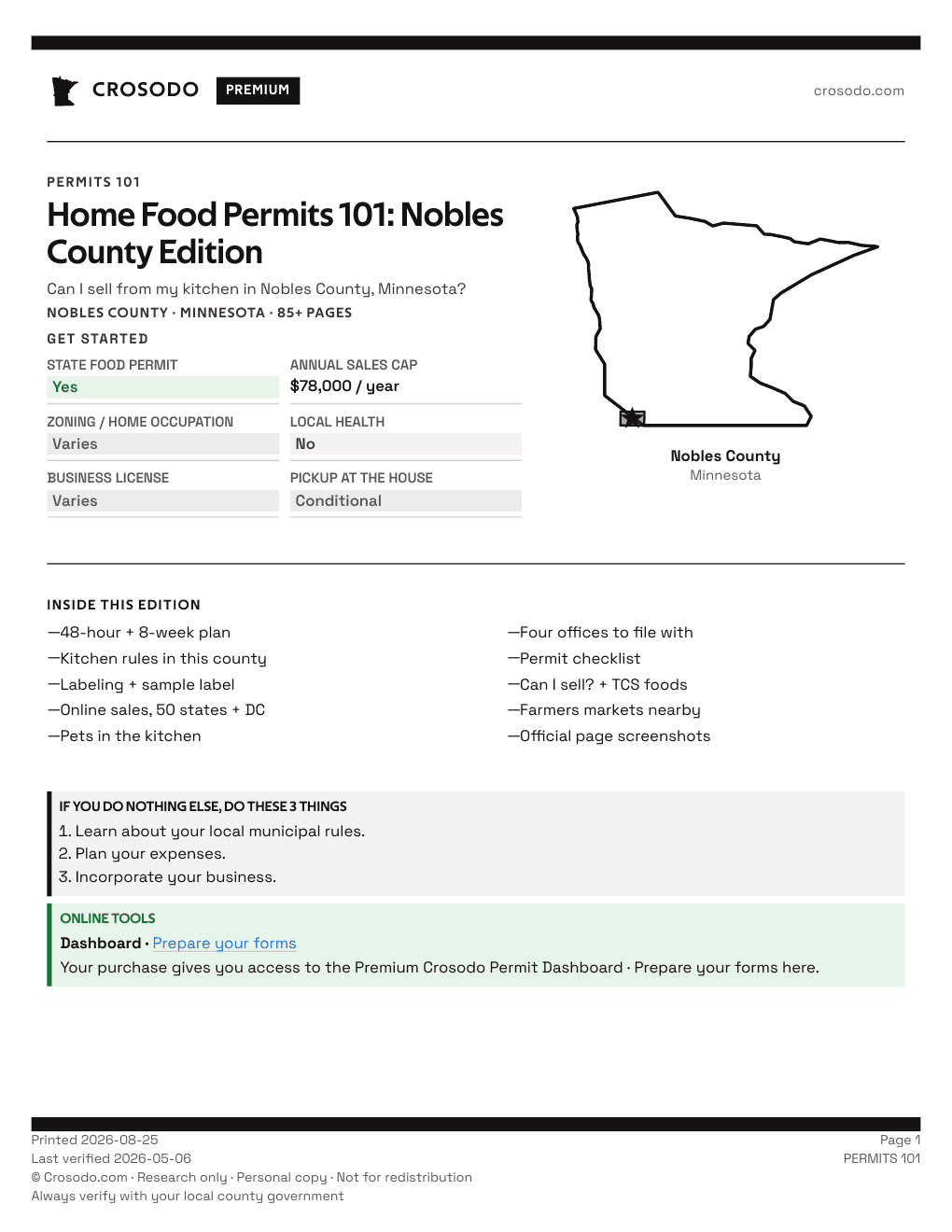 Permit Guide 101 cover for Nobles County