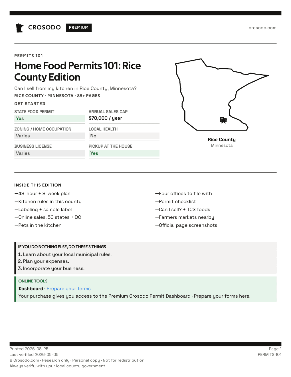 Permit Guide 101 cover for Rice County