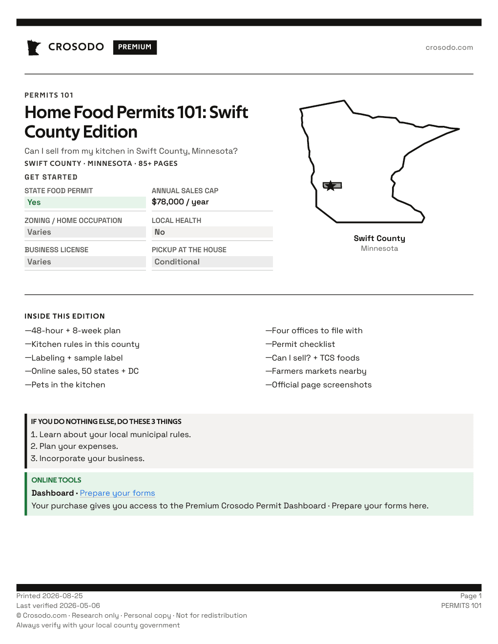 Permit Guide cover for Swift County