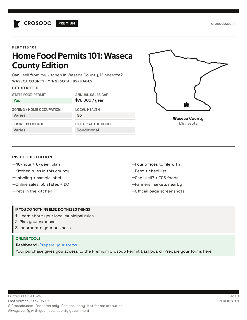 Permit Guide 101 cover for Waseca County