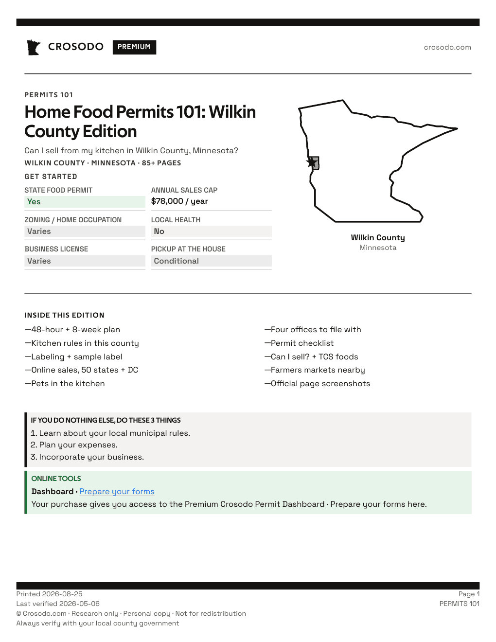 Permit Guide 101 cover for Wilkin County