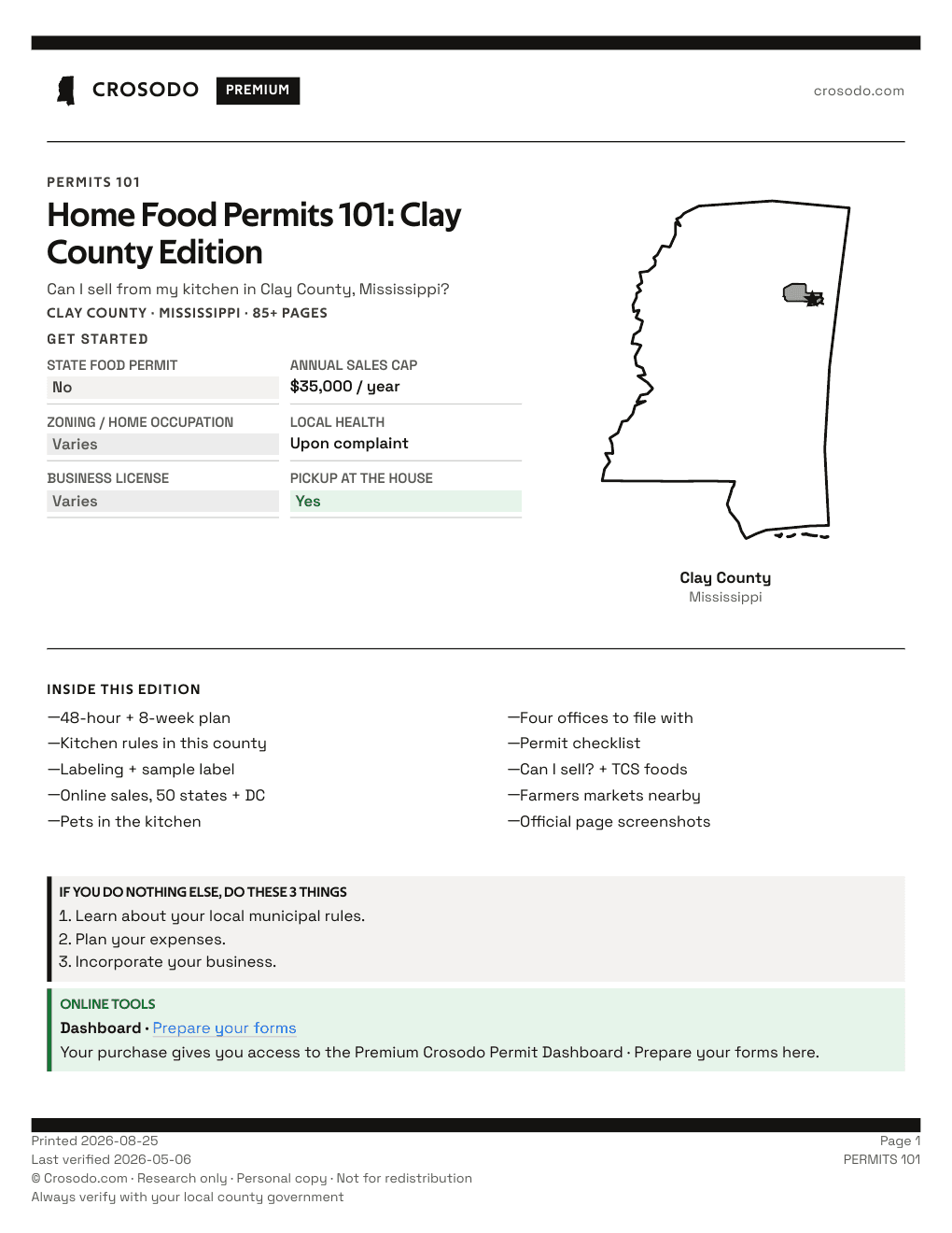 Permit Guide 101 cover for Clay County
