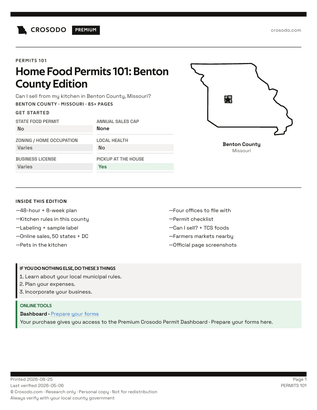Permit Guide 101 cover for Benton County