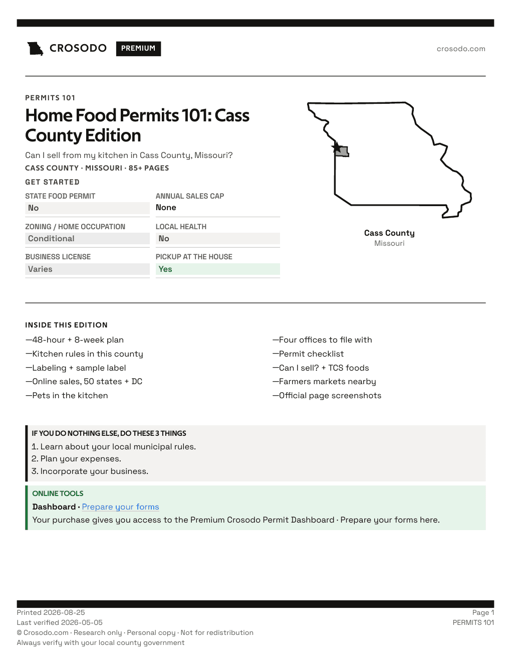Permit Guide 101 cover for Cass County