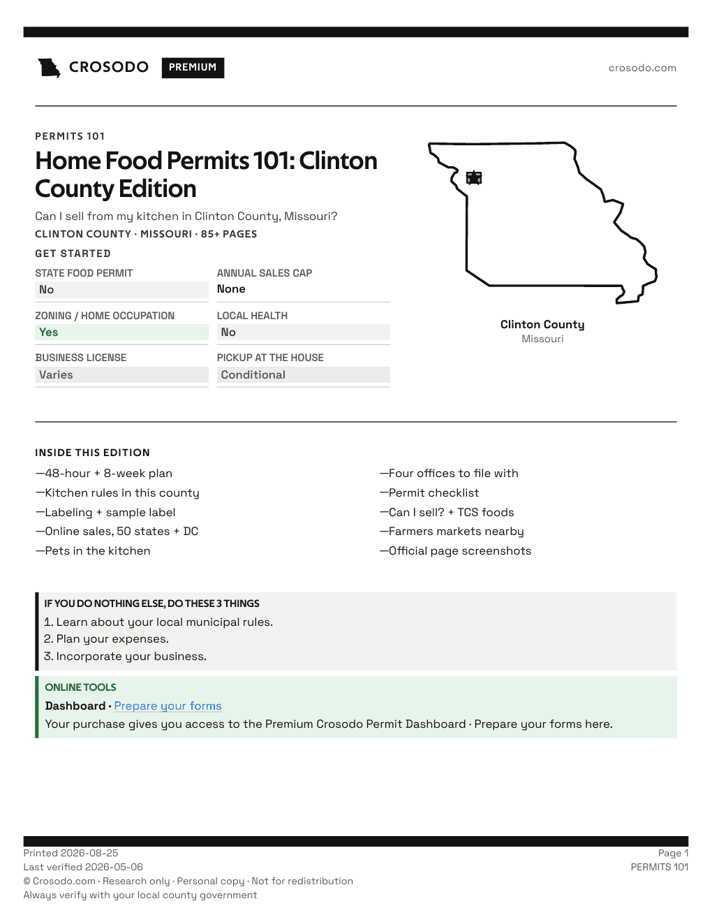 Permit Guide 101 cover for Clinton County