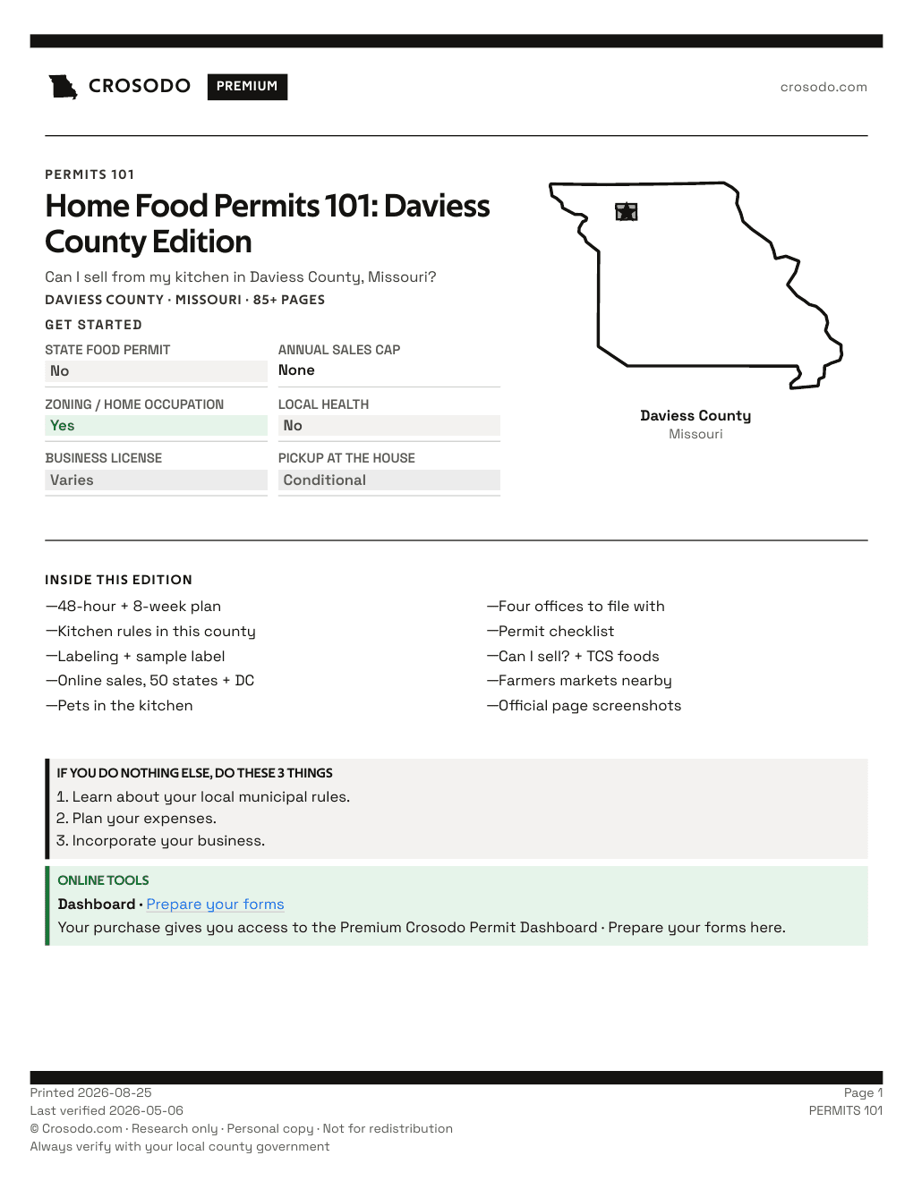 Permit Guide 101 cover for Daviess County