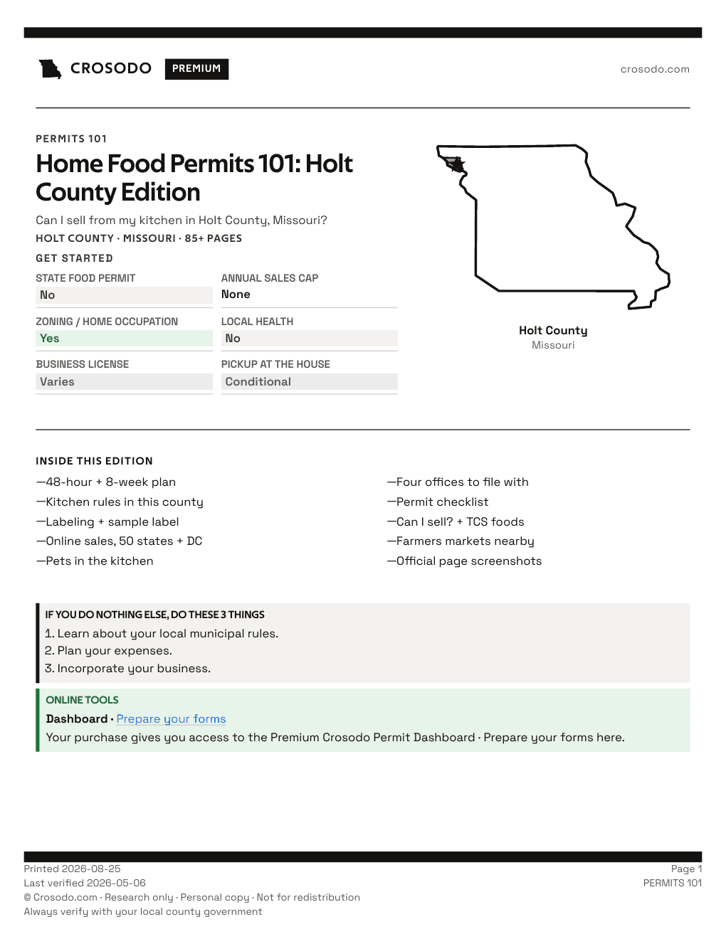 Permit Guide cover for Holt County
