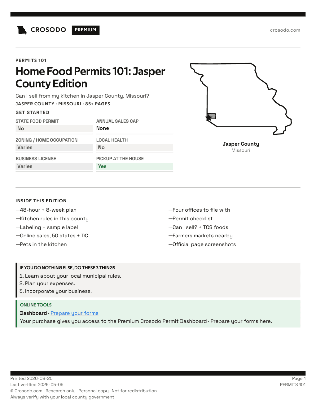 Permit Guide 101 cover for Jasper County