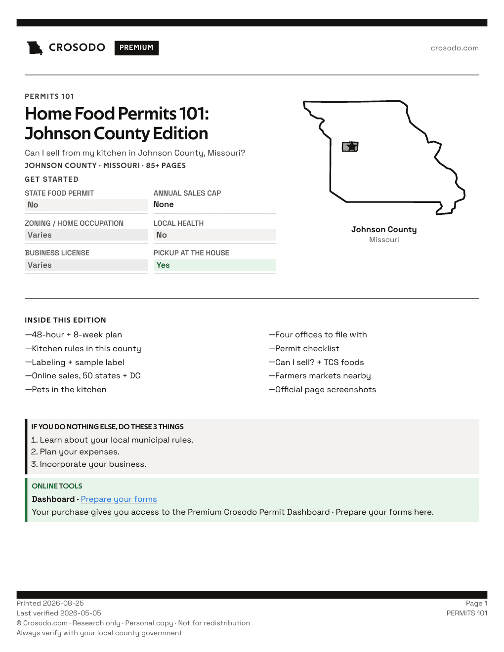 Permit Guide 101 cover for Johnson County