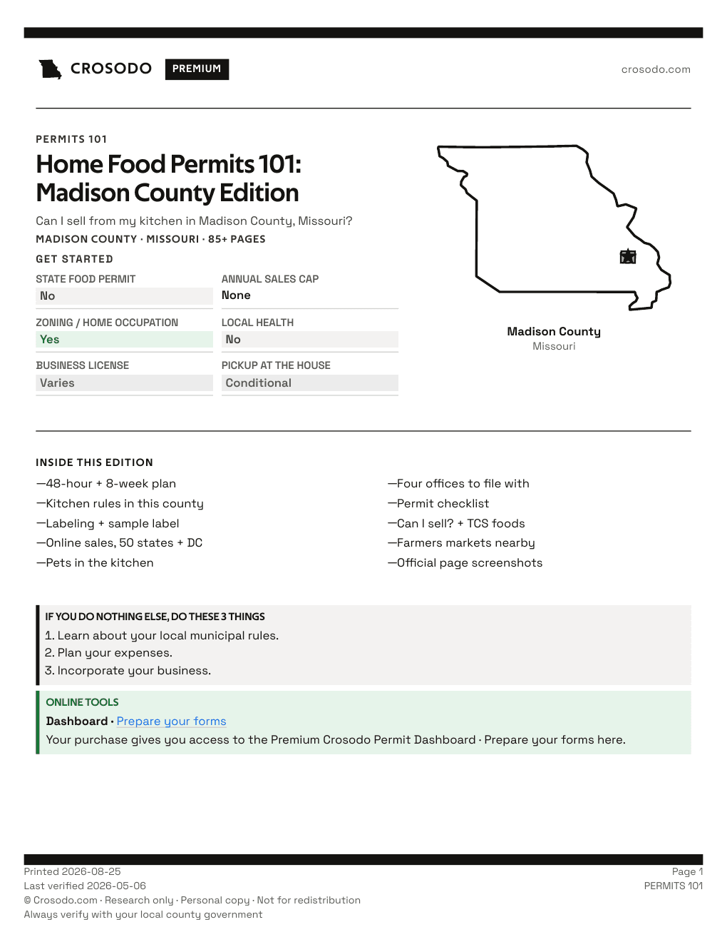 Permit Guide 101 cover for Madison County