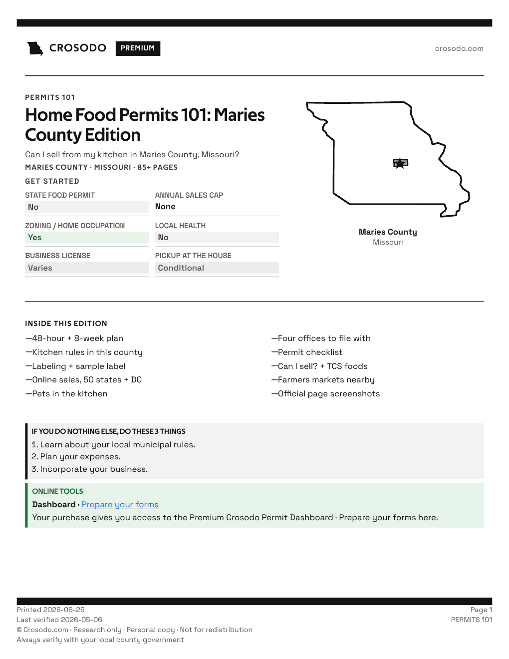 Permit Guide 101 cover for Maries County