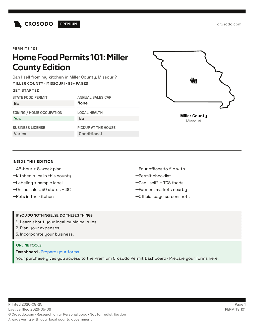 Permit Guide 101 cover for Miller County