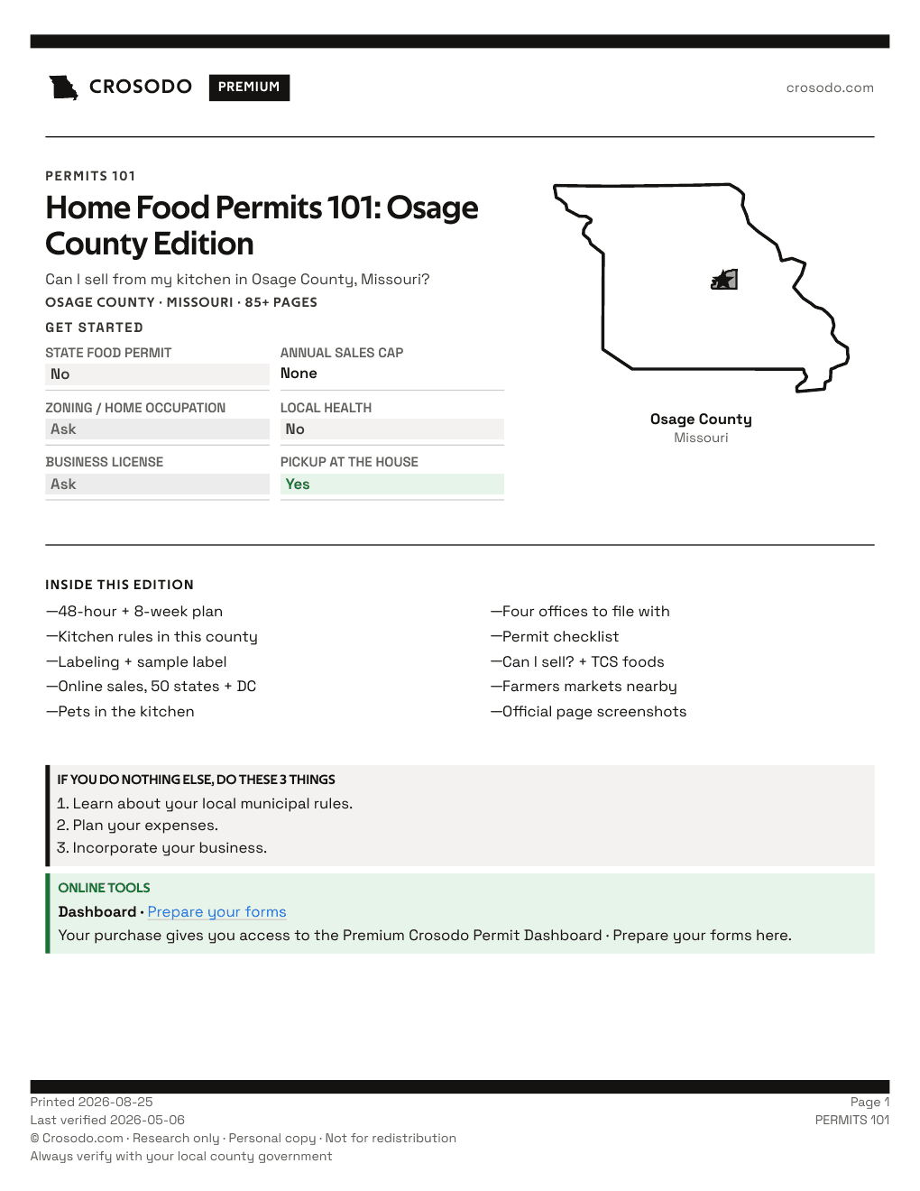 Permit Guide 101 cover for Osage County