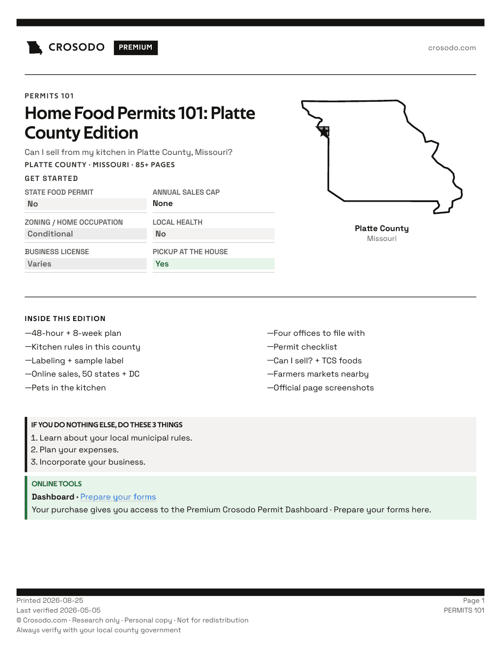 Permit Guide 101 cover for Platte County