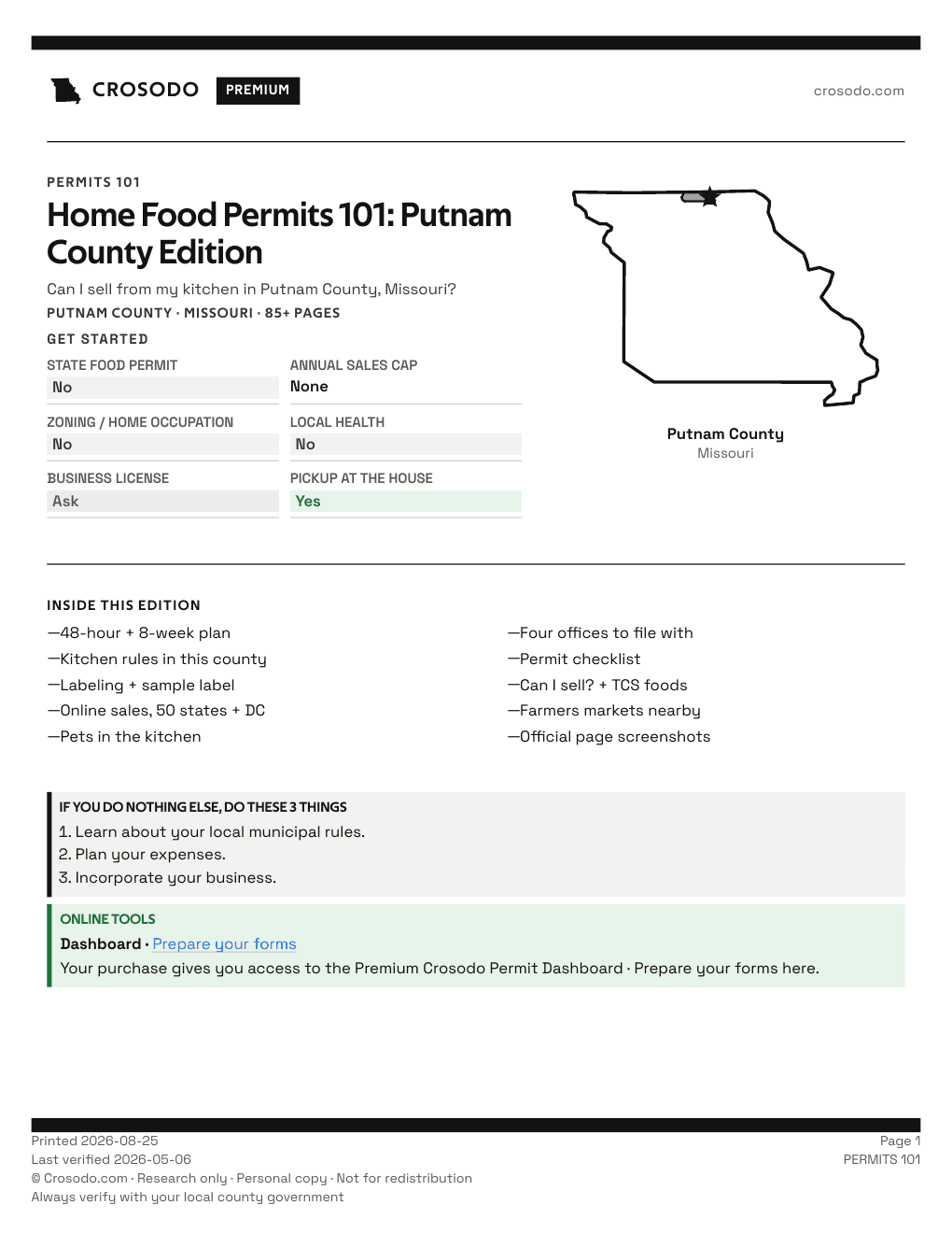 Permit Guide 101 cover for Putnam County
