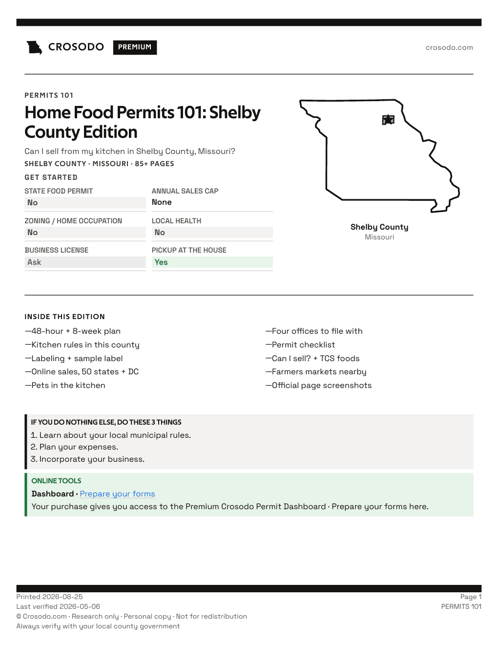 Permit Guide 101 cover for Shelby County
