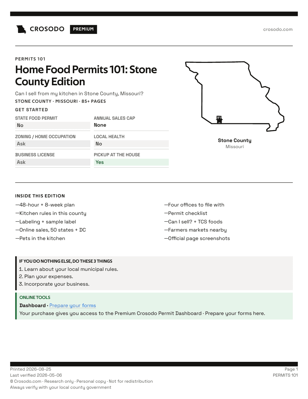 Permit Guide 101 cover for Stone County