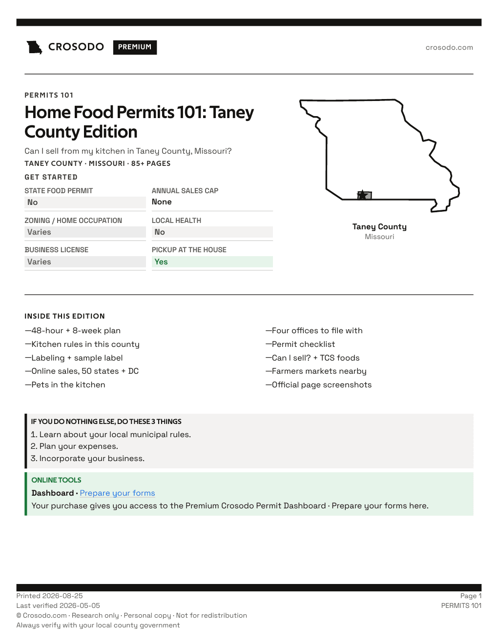 Permit Guide 101 cover for Taney County