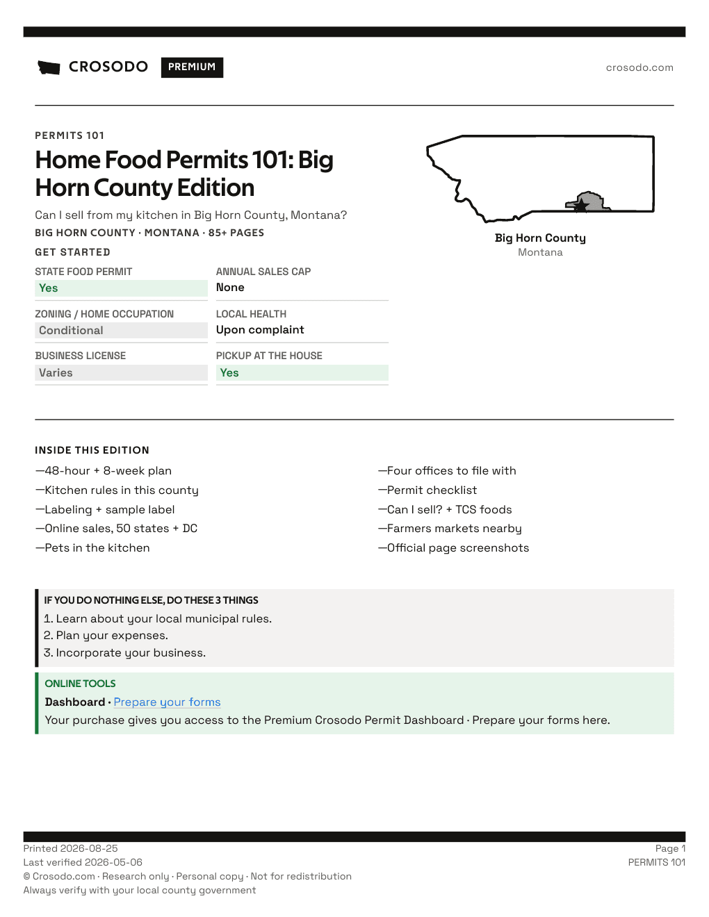 Permit Guide 101 cover for Big Horn County