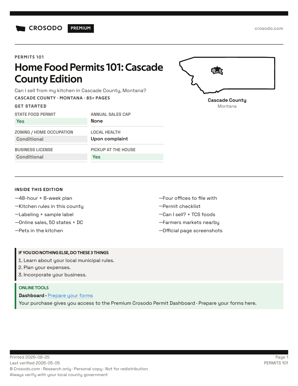 Permit Guide 101 cover for Cascade County