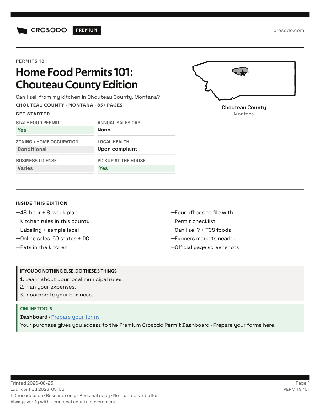 Permit Guide 101 cover for Chouteau County