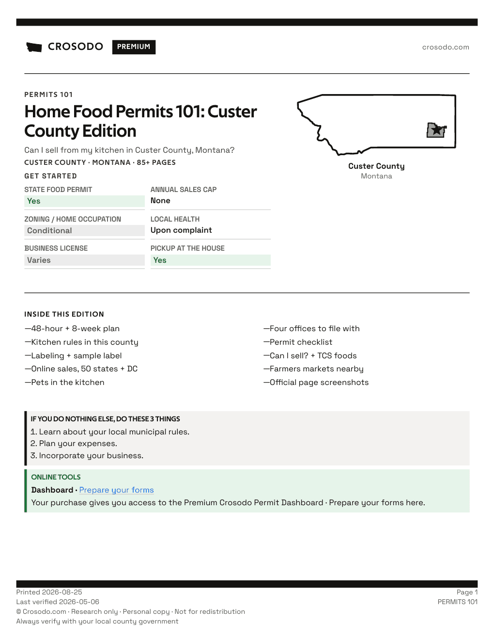 Permit Guide 101 cover for Custer County