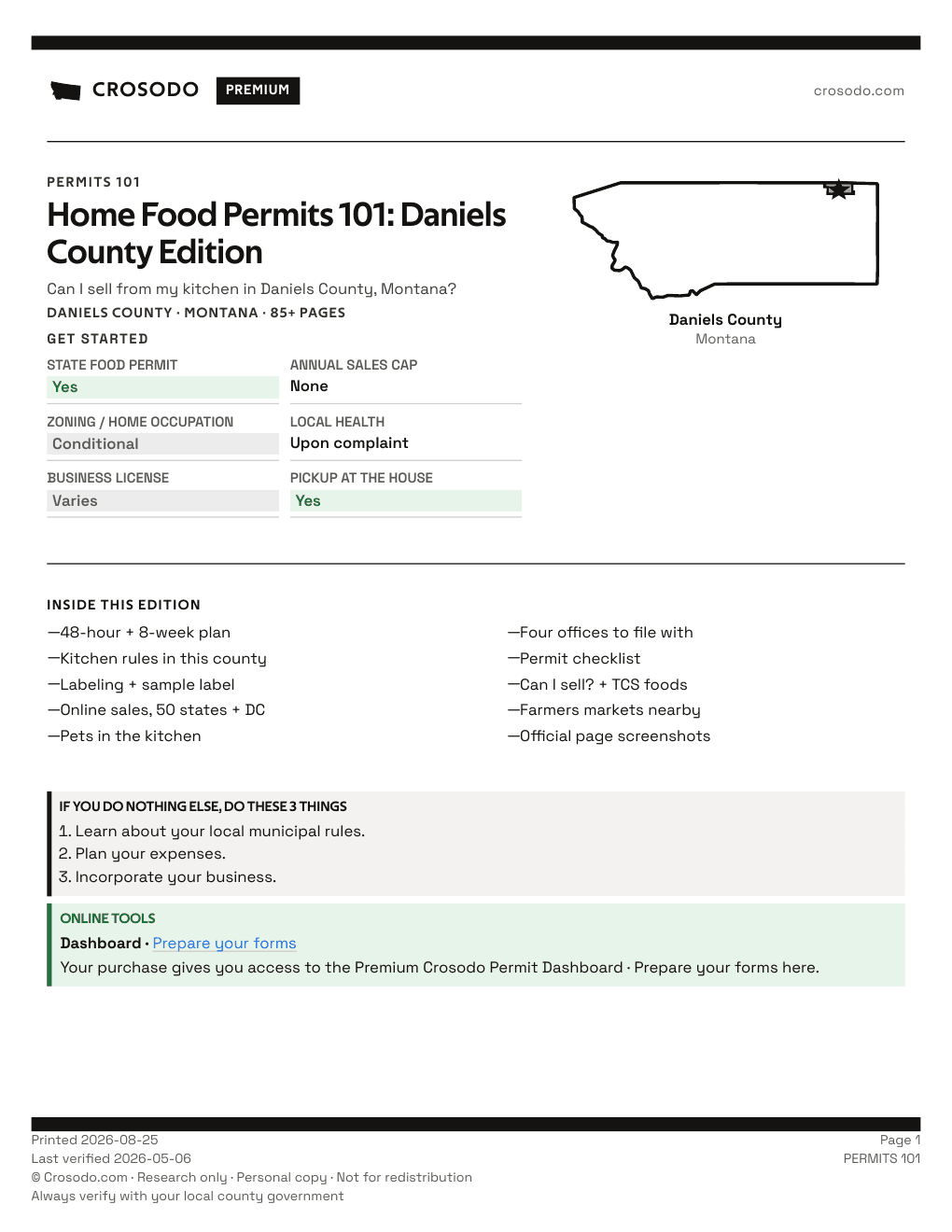 Permit Guide 101 cover for Daniels County