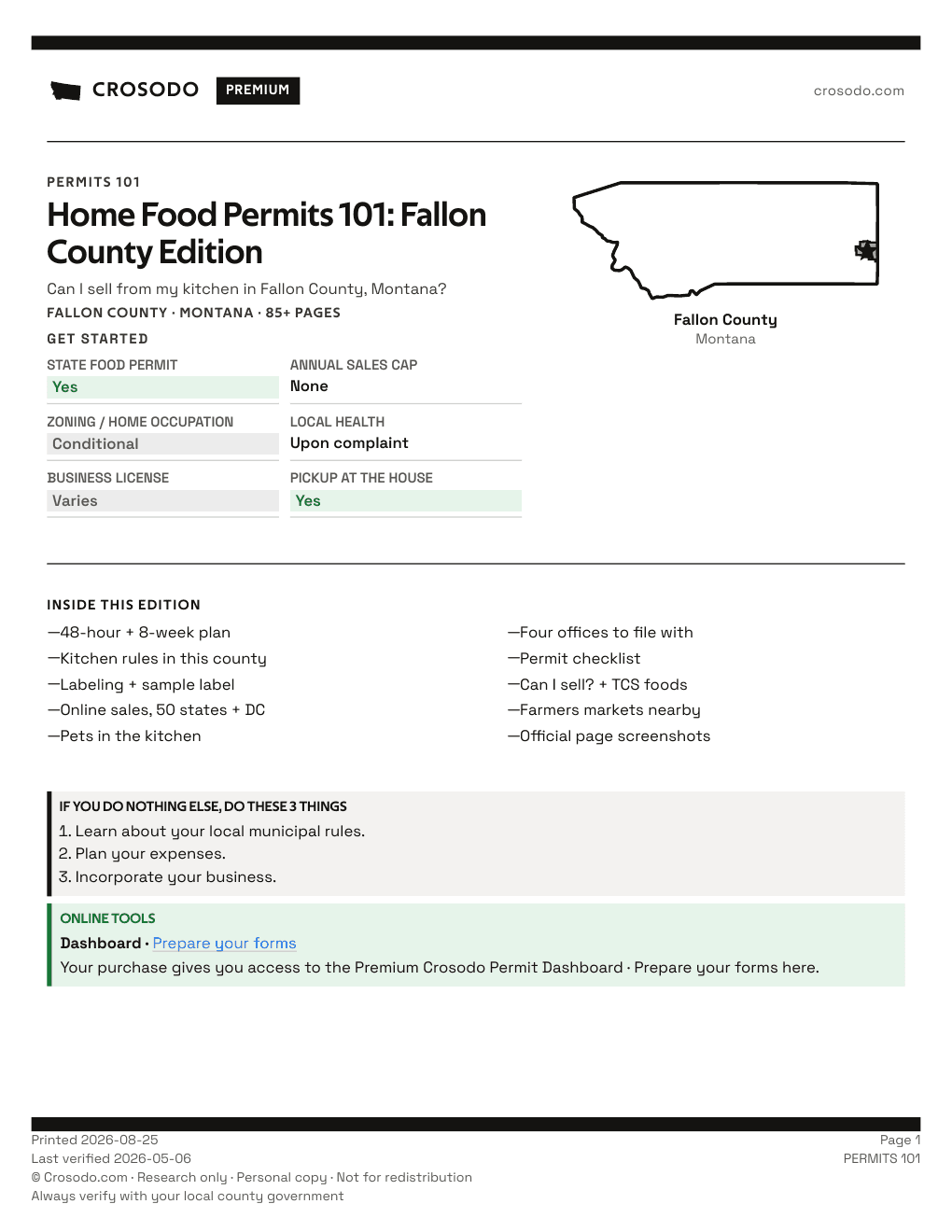Permit Guide 101 cover for Fallon County