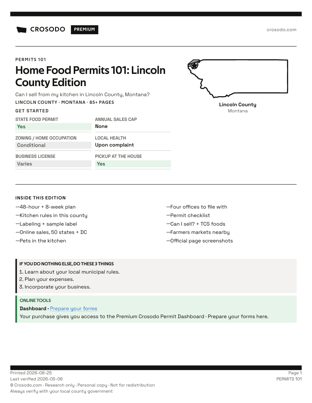 Permit Guide 101 cover for Lincoln County