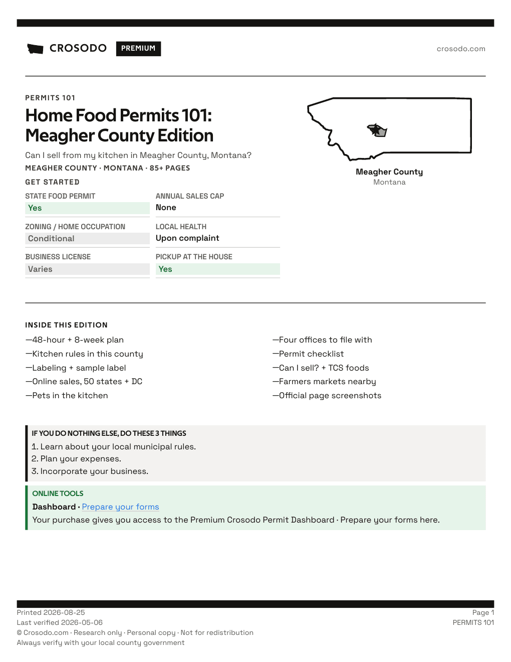 Permit Guide 101 cover for Meagher County