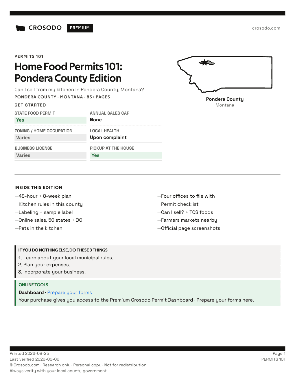 Permit Guide 101 cover for Pondera County