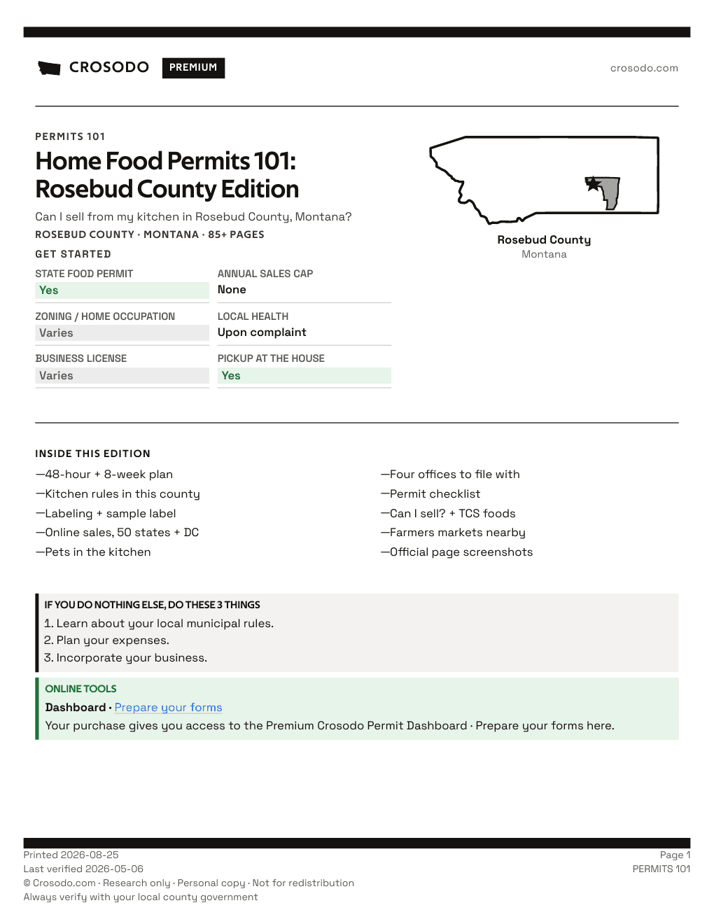 Permit Guide 101 cover for Rosebud County